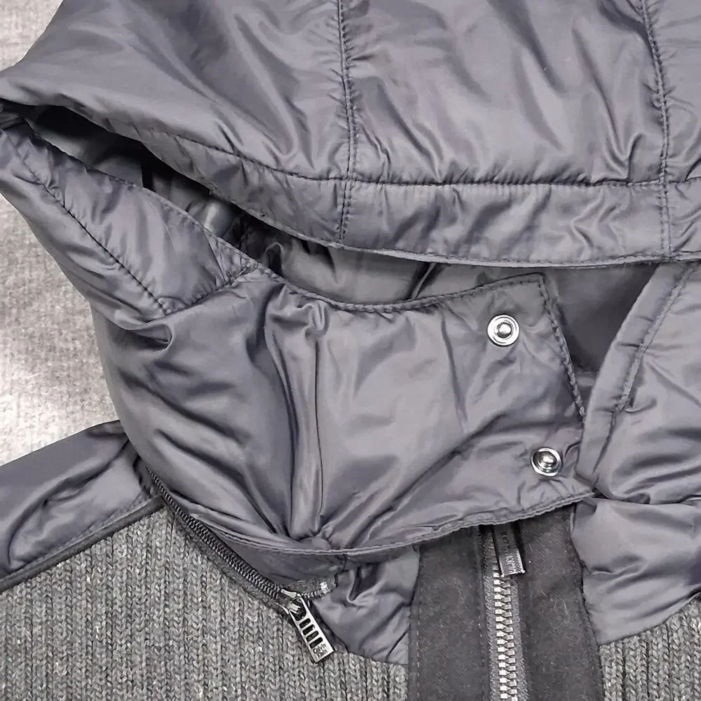 Calvin Klein Jacket Mens Medium Gray Hooded Puffer Quilted Winter Coat